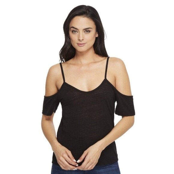 Revolve LNA Off The Shoulder Tee Top T-shirt Short Sleeve Black Size XS - Picture 3 of 11